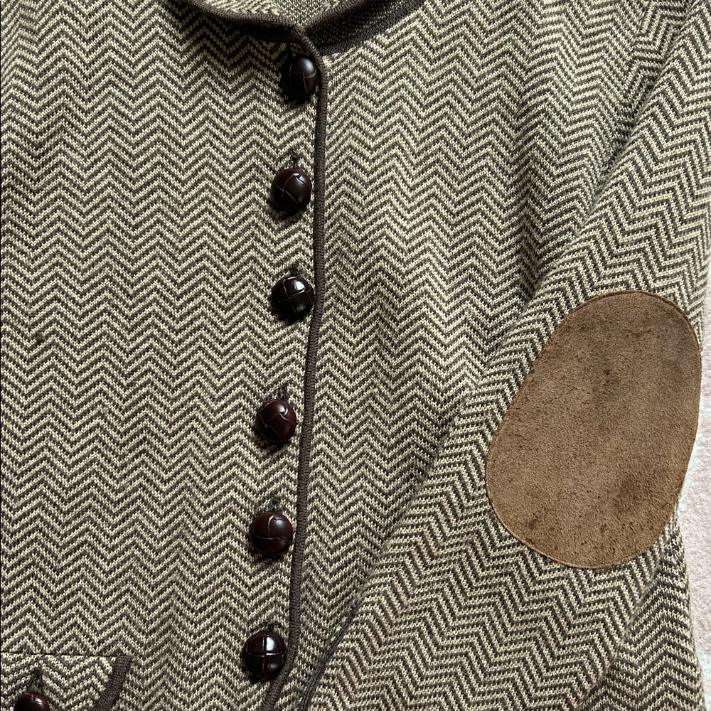 Banana Republic Taupe Chevron Knit Jacket - Picture 2 of 2